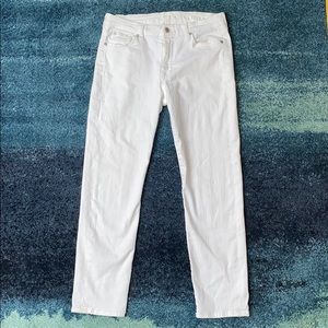 7 For All Mankind+White+Cropped+Jeans+Sz 29